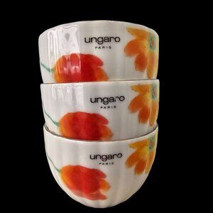 Ungaro Paris Maebata Japan Porcelain Tea Cups Set of 3  5 oz Capacity